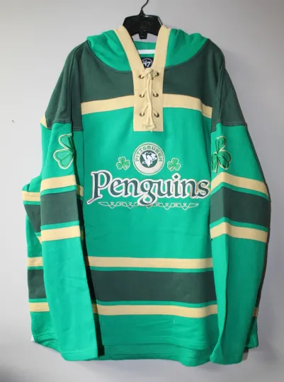 Discover New Pittsburgh Lacer style Shamrock mid weight cotton hoody