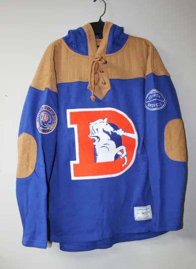 Discover New football Denver old time jersey style mid weight cotton hoodie