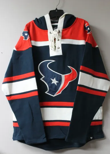 Discover New football Houston old time jersey style mid weight cotton hoodie