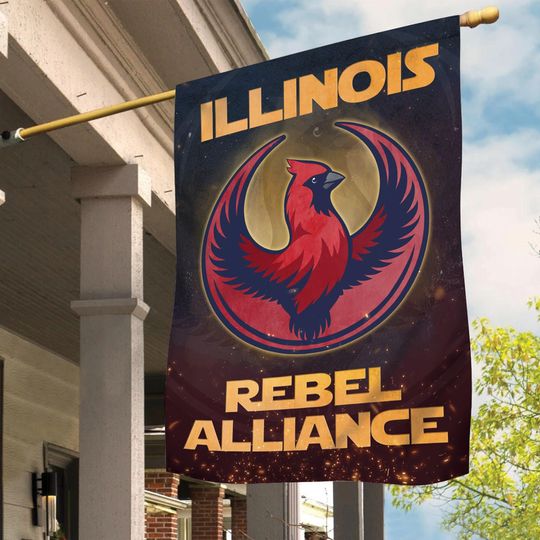Discover Illinois Rebel Bird Garden Flag, Illinois Northern Cardinal Resistance Sign, Illinois State Bird