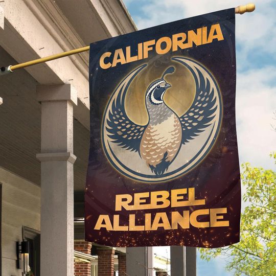California Rebel Alliance Anti ICE Garden & House Banner, California Quail Rebel Sign, Fck ICE Flag