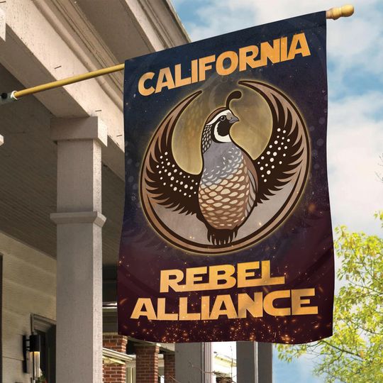 Anti ICE California Quail Rebel Alliance Activist Comfort Color Flag, California Rebel Alliance Yard Sign