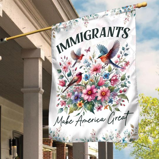 Discover Floral Immigrants Make America Great Garden Flag, Abolish ICE Democrat Garden Sign Gift, Social Justice Yard Banner, Anti Trump Yard Sign