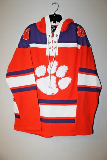 Discover Clemson old time jersey style mid weight cotton hoodie