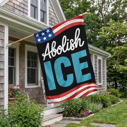 Discover Abolish ICE Garden Flag  Patriotic USA Design Protest Banner, Human Rights Resistance Yard & House Outdoor Decor