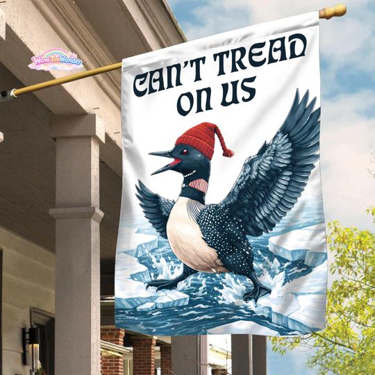 Minnesota Loon Bird Can't Tread on Us Flag, Rebel Loon Flag, Abolish ICE, Minnesota Resistance House Flag, Anti Ice Flag