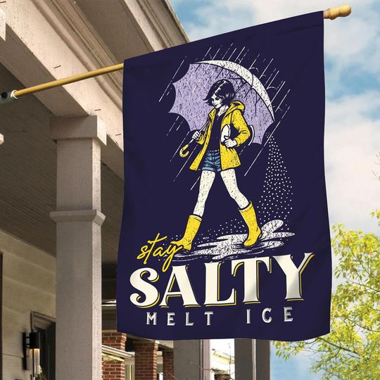 Discover Anti ICE Stay Salty Garden Flag, House Banner, Abolish ICE Garden Flag, No One Is Illegal Garden Flag, Resistance Activist Decor