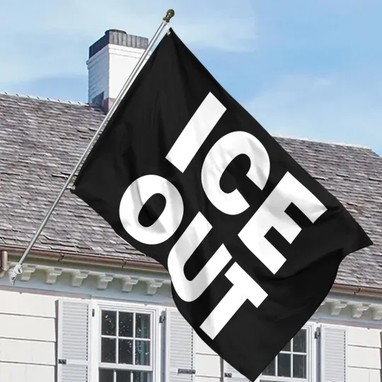 Discover Funny Ice Out House Flag, Human Rights  Home Gift Decor