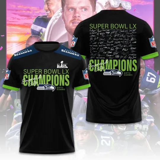 Discover Seahawks 2025 Sup.er Bowl LX Champions 3D Shirt