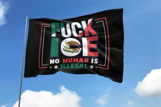 ICE No Human Is Illegal Abolish ICE Pro Immigrants Flag