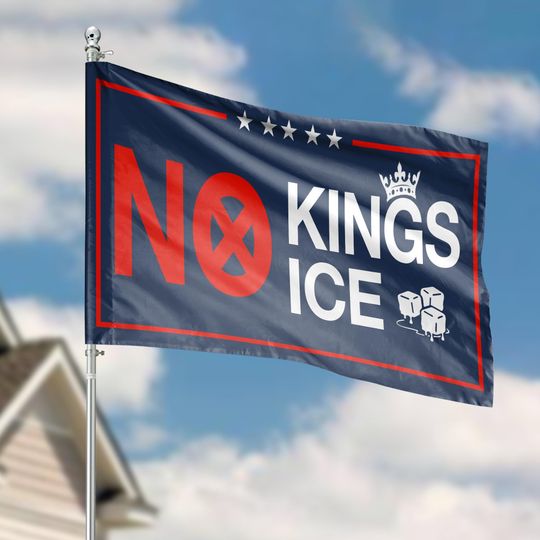 Discover No Kings No ICE House Flag, Anti Trump Political Flag, Pro Immigrant Activist Home Flag, Resistance Statement Outdoor Decor
