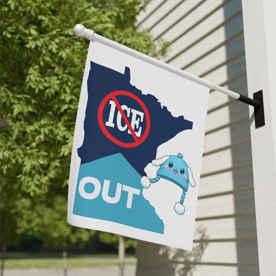 Minnesota Ice Out Yard Flag, Stand With Minnesota Garden Flag OR House Banner, Anti Ice Flag, Anti Trump Flag, Loon Flag