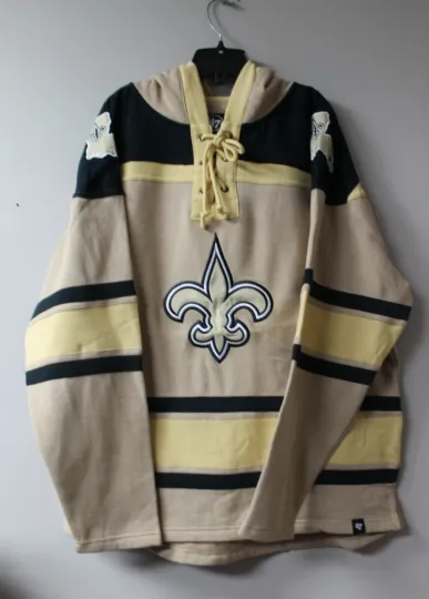 Discover New football New Orleans Saints Lacer jersey style mid weight cotton hoodie