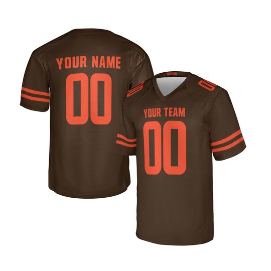 Discover Personalized Brown Cleveland Browns Jersey Alpha Dawg: Add Name & Number, Adult Sizes