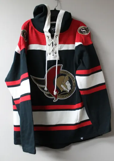 Discover New Ottawa Senators old time jersey style mid weight cotton hoodie