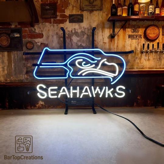 Seattle Seahawks Glass Neon Sign