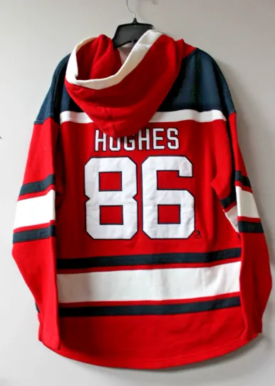 Discover New Jersey #86 Hughes Lacer jersey mid weight cotton hoodie
