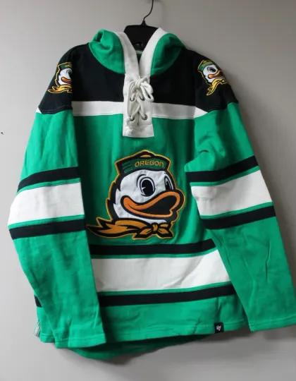 Discover New NCAA Oreg ducks old time jersey style mid weight cotton hoodie men's S
