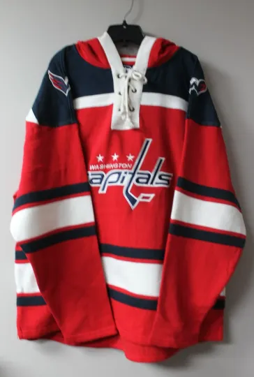 Discover New NHL Washington Capitals old time style mid weight cotton hoodie men L
