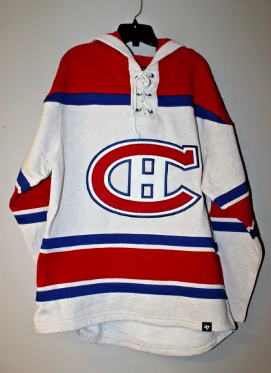 Discover New NHL Montreal Canadiens old time style mid weight cotton hoodie men's XL