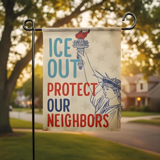Discover Abolish ICE Garden Flag | Protect Our Neighbors Progressive Social Justice Yard Flag