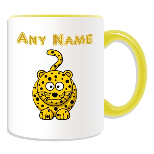 Discover Personalised Leopard Mug, Custom Name, Coffee Accent Accent Mug