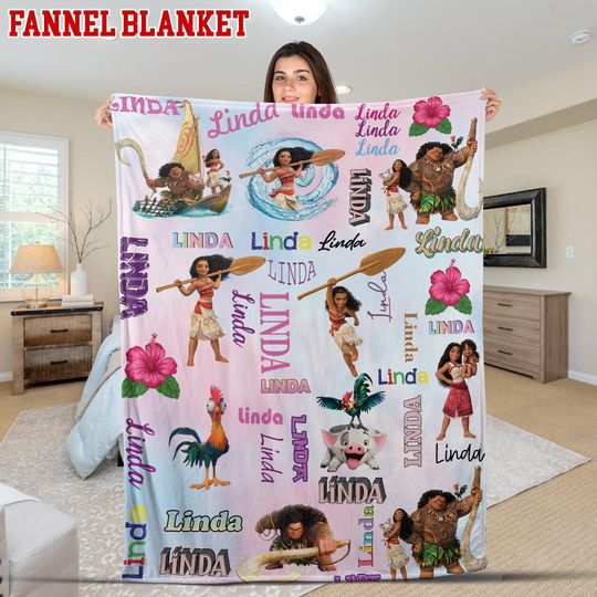Discover Personalized Moana Blanket, Custom Name Blanket