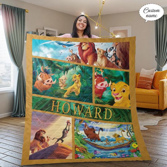 Discover Kids Personalized The Lion King Blanket, Custom Name Baby Blanket, Gift For Birthday