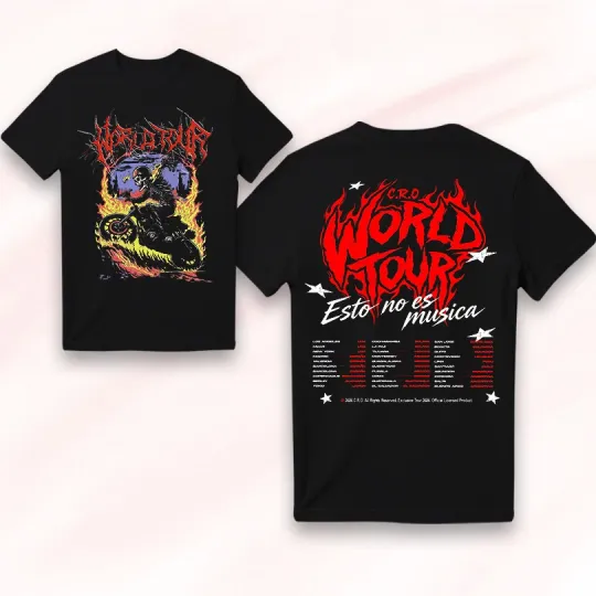 Discover World Tour Fuego 2026 CRO Two Sided Graphic T-Shirt