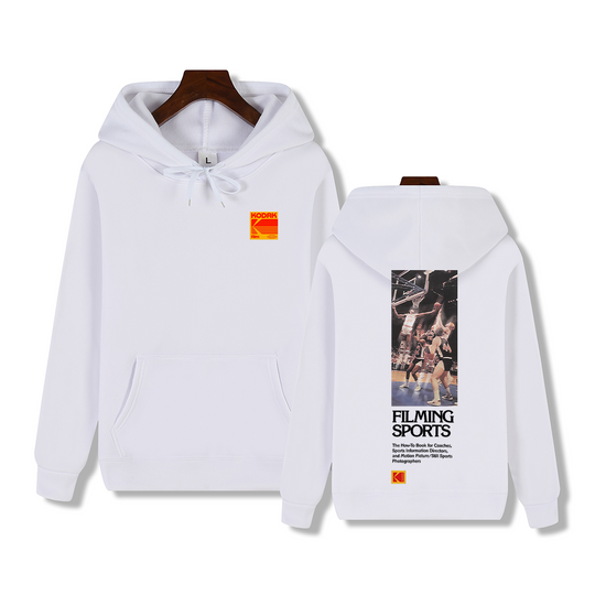 Discover Kodak Brand Retro Autumn Winter New Casual Comfortable Large-sized Men's Hoodies Street Hip-hop Y2K Print Loose Sport Sweatshirt