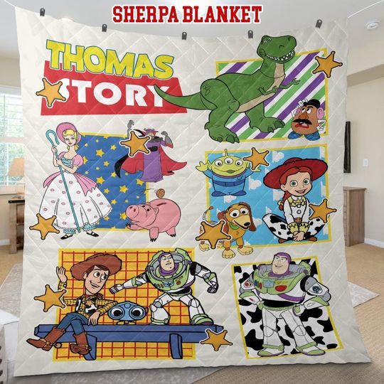 Discover Personalized Pixar Toy Story Blanket, Custom Name Baby Girl Boy Blanket, Toy Story Birthday Gift, Birthday Boy, Birthday Girl