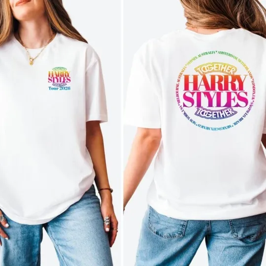 Discover Harry Together Tour 2026 T-Shirt - Colorful Fan Made Concert Tee