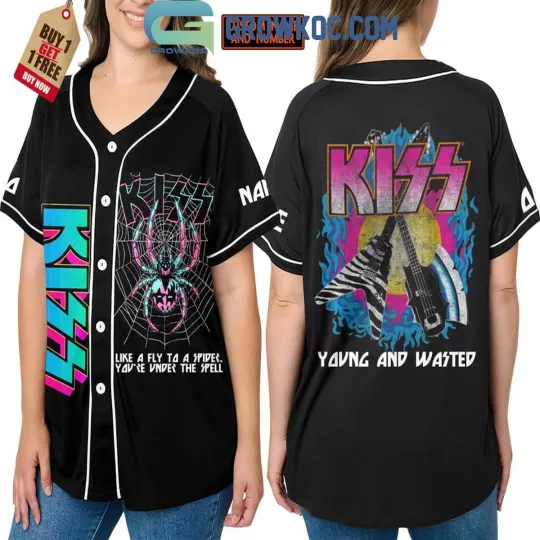 Discover Kiss Young And Wasted Personalized Baseball Jersey