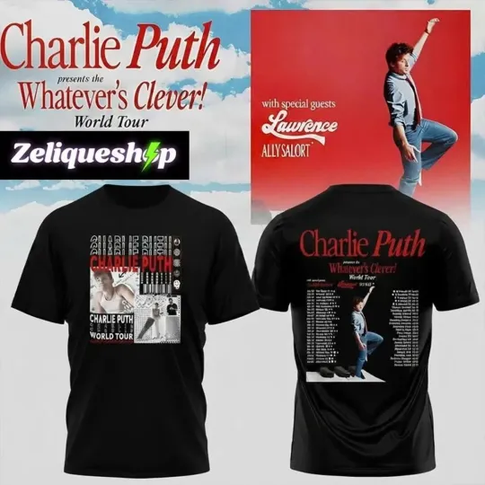 Discover Charlie Puth World Tour Shirt 2026, Whatever’s Clever Concert Tee, Pop Music Fan