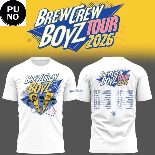 Discover Milwaukee Brewer Brew Crew Boyz Tour 2026 3D T-Shirt
