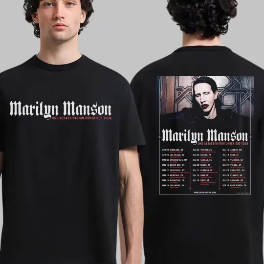Marilyn Manson One Assassination Under God Tour 2026 World Tour Schedule T-Shirt