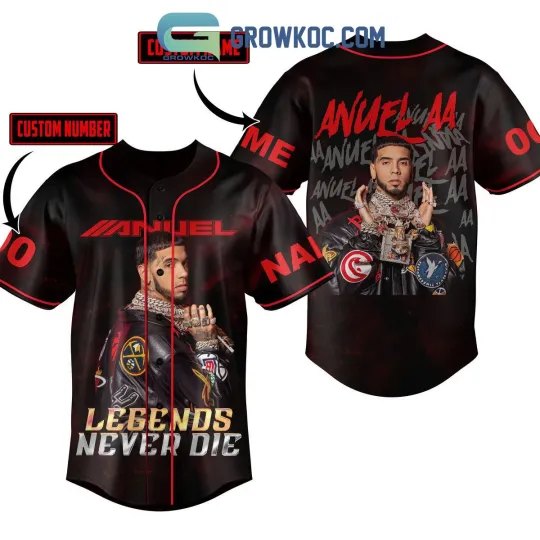 Anuel AA Legends Never Die Personalized Baseball Jersey