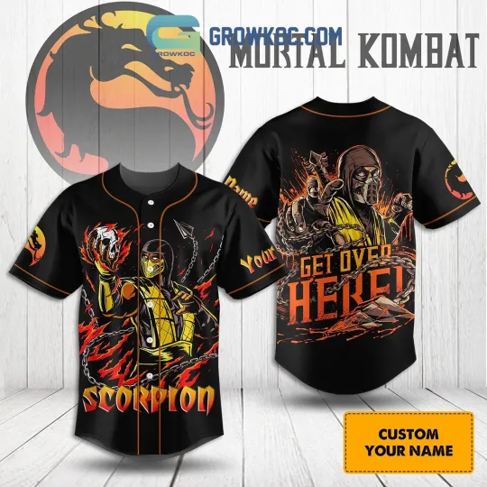 Discover Mortal Kombat Get Over Here Dragon Personalized Baseball Jersey