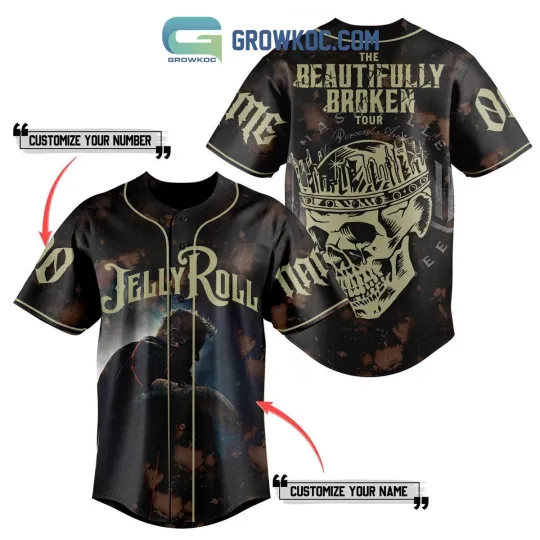 Discover Jelly Roll The Beautifully Broken Tour Personalized Baseball Jersey