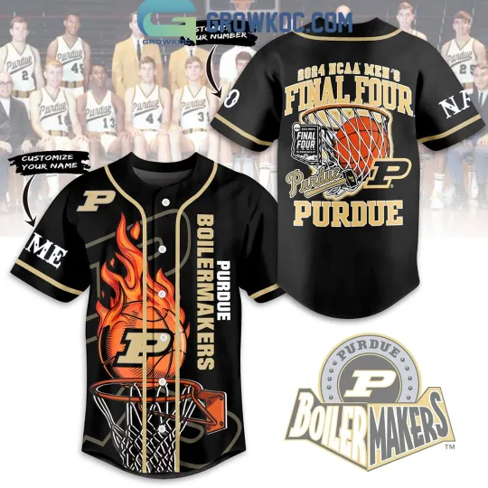 Purdue Boilermakers 2024 MCAA Men8217s Final Four Personalized Baseball Jersey