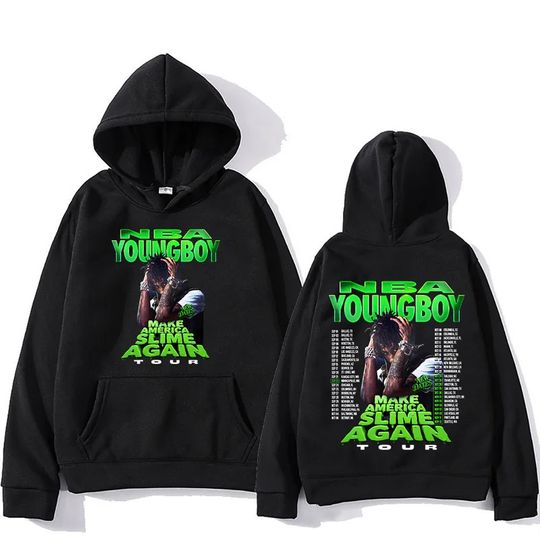 Discover "YoungBoy Never Broke Again Tour 2025" says singing handprint hoodie street fashion hoodie men's hip-hop high-quality hoodie