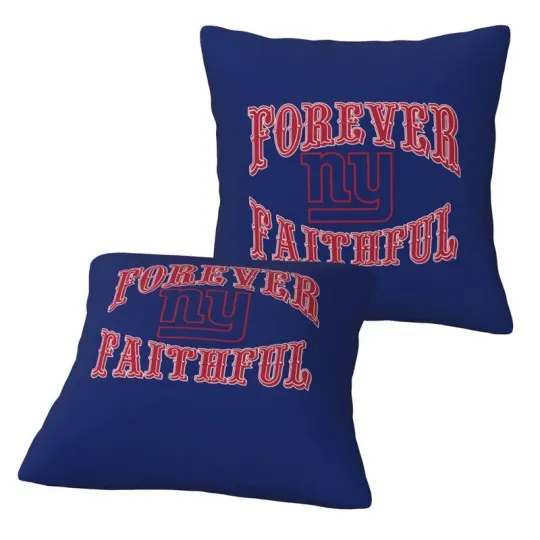 Discover 2PCS New York Giants "Forever Faithful"Throw Pillow Cover No Pillow Core