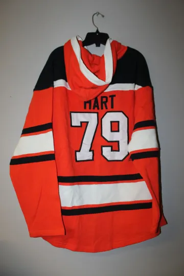 Discover New NHL Philadelphia Flyers #79 HART old time mid weight cotton hoody men XL