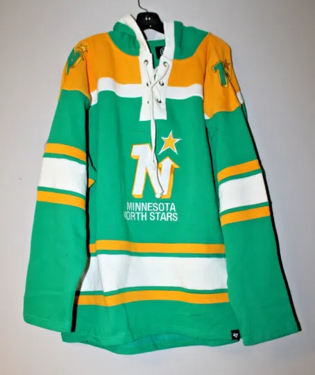 Discover New NHL Minnesota North Stars old time jersey style cotton hoodie men's S