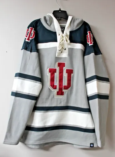 Discover New Indiana  old time jersey style mid weight cotton hoodie