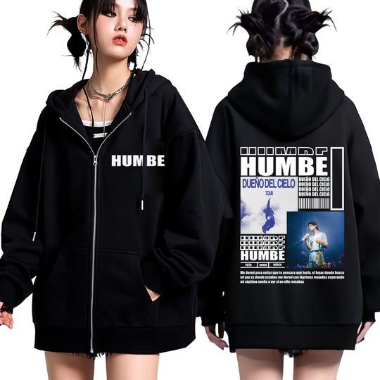 Rapper Humbe Dueno Del Cielo Album 2026 Tour Zipper Hoodie Men Women Fashion Tracksuit Oversized Harajuku Zip Up Jacket Coat