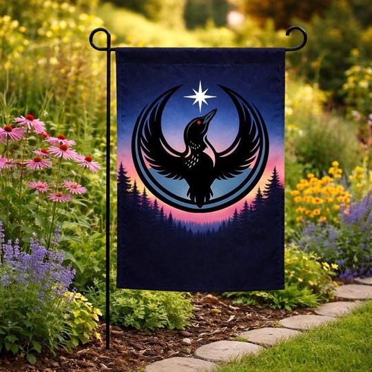Minnesota Rebel Political Garden Flag, MN State Bird Loon Protest, Resistance Sign, Political Home Decor