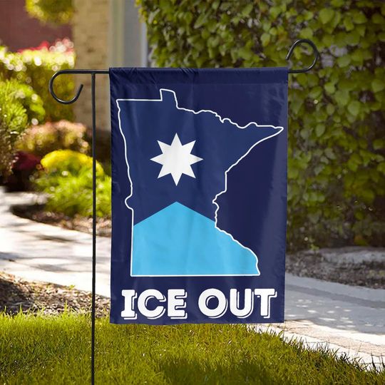 Discover ICE Out Minnesota Strong Garden Flag, Melt ICE Yard Flag, Minnesota Activist Outdoor Flag, Protest Decor