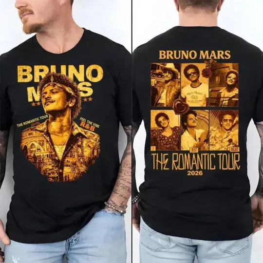 The Romantic Tour 2026 Bruno Mars Shirt, Romantic Tour 2026 Bruno Mars Fan Merch
