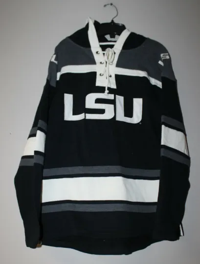 Discover New LSU Tigerss old time jersey style mid weight cotton black hoodie